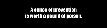 “An ounce of prevention. . .”