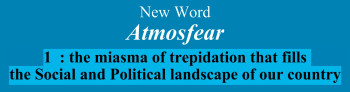 “New Word: Atmosfear” Bumper sticker