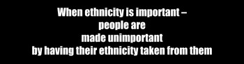 “When ethnicity is important . . .”