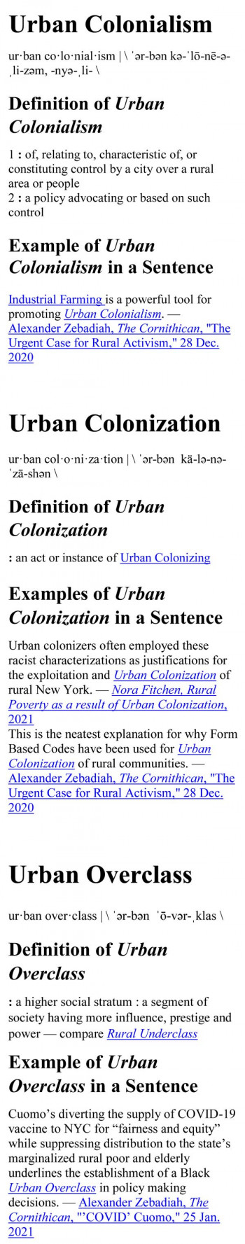 “Rise of the Evil Ones” – “Urban Colonialism”