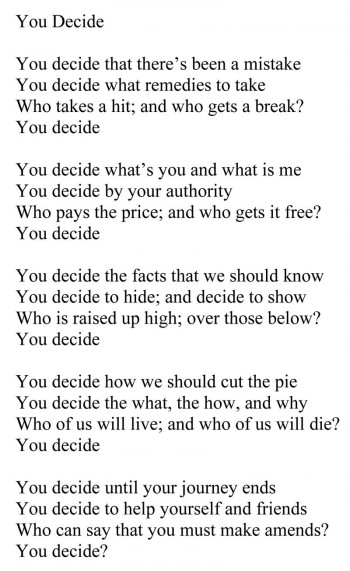 Poem: “You Decide”